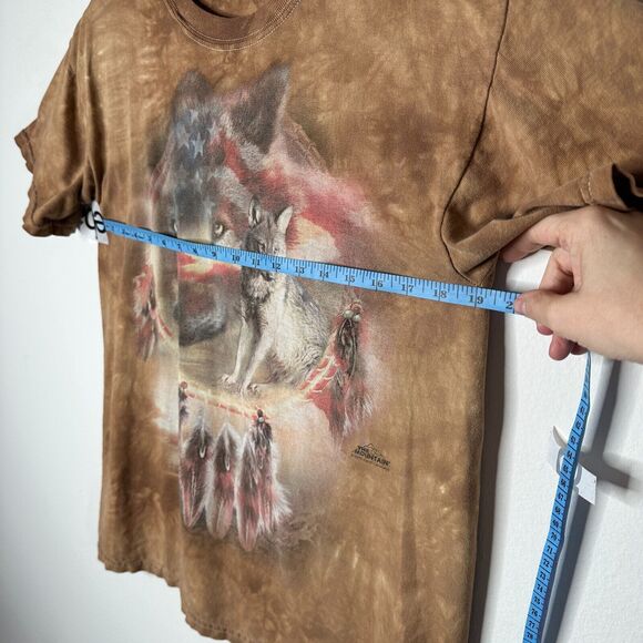 The Mountain Carol Cavalaris Wolves USA Dream Catcher Brown Tie Dye Tee Medium - Picture 8 of 11